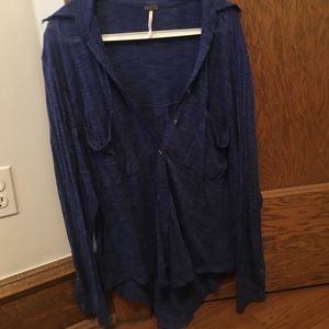 Free people blue beach shirt